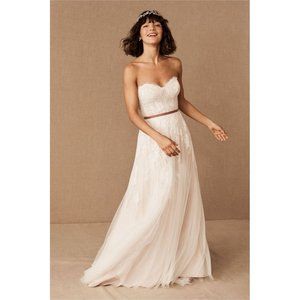 BHLDN Willowby Geranium Wedding Gown Size 4 - broken zipper